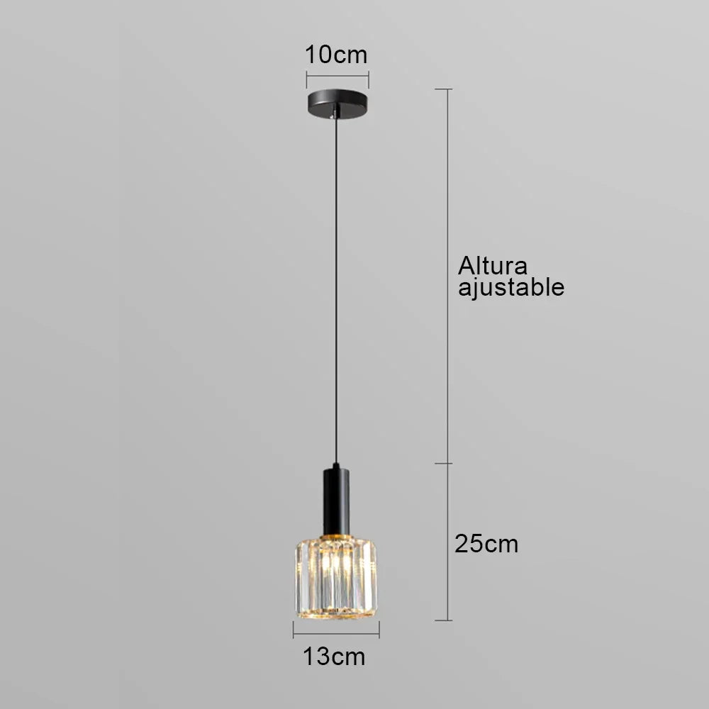 suspension en cristal design moderne pour éclairage intérieur réglable