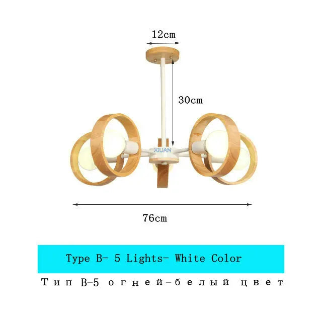 lustre scandinave minimaliste rotation 360 degrés luminaires suspendus bois créatifs