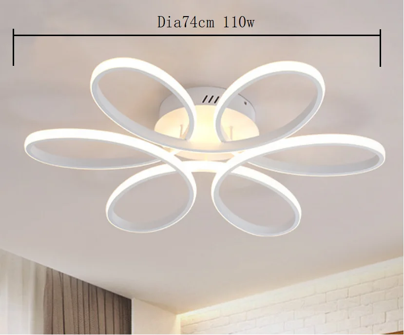 lustre moderne nordique led télécommande en forme de fleur