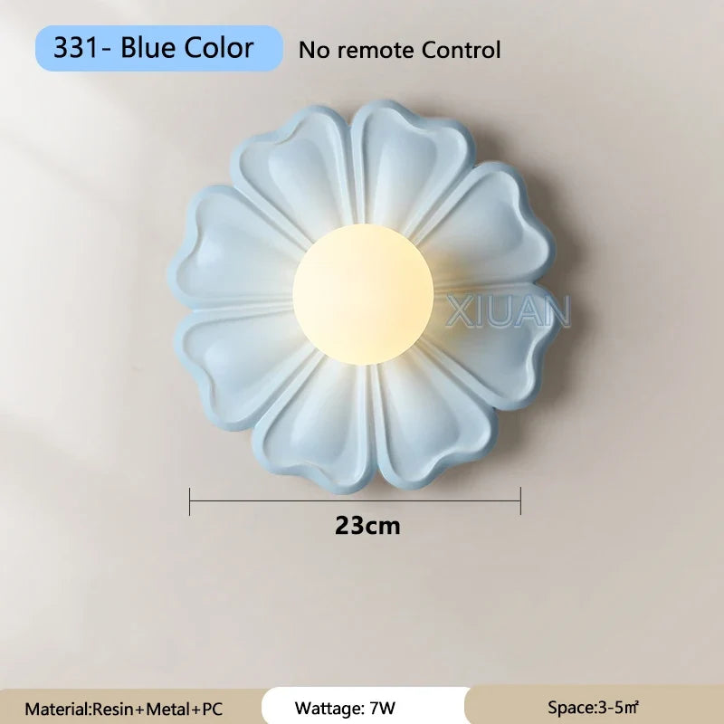 applique murale créative lampe à fleurs en résine pour enfants