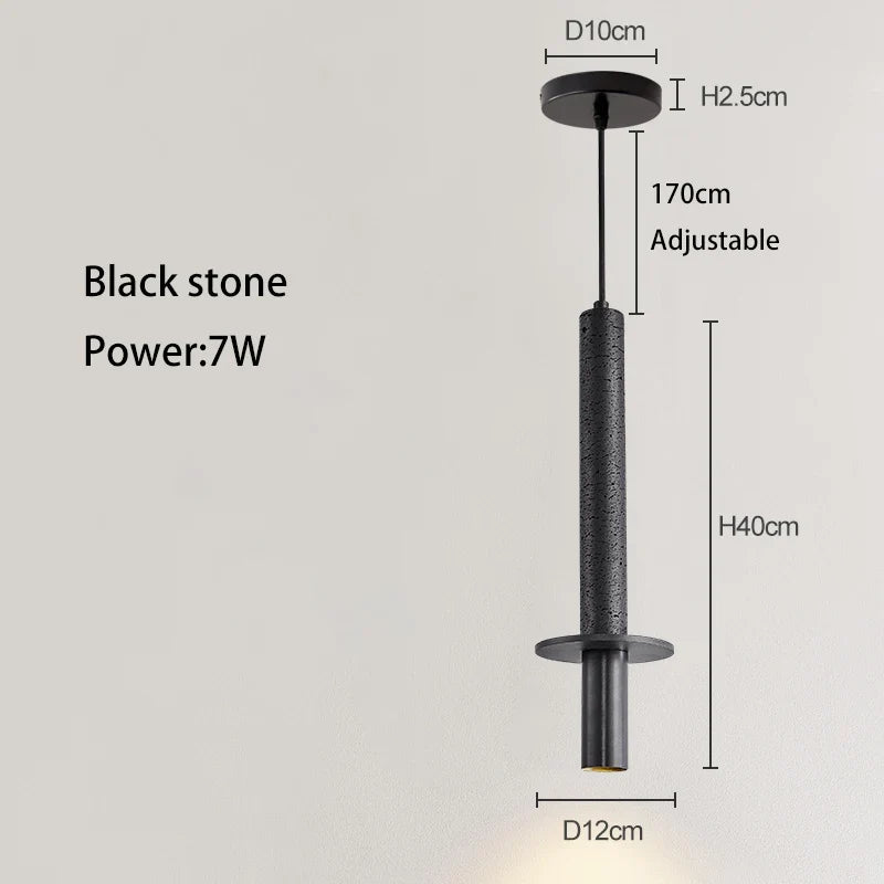 suspension LED nordique moderne chambre chevet longue ligne Simple décor à la maison jaune noir pierre