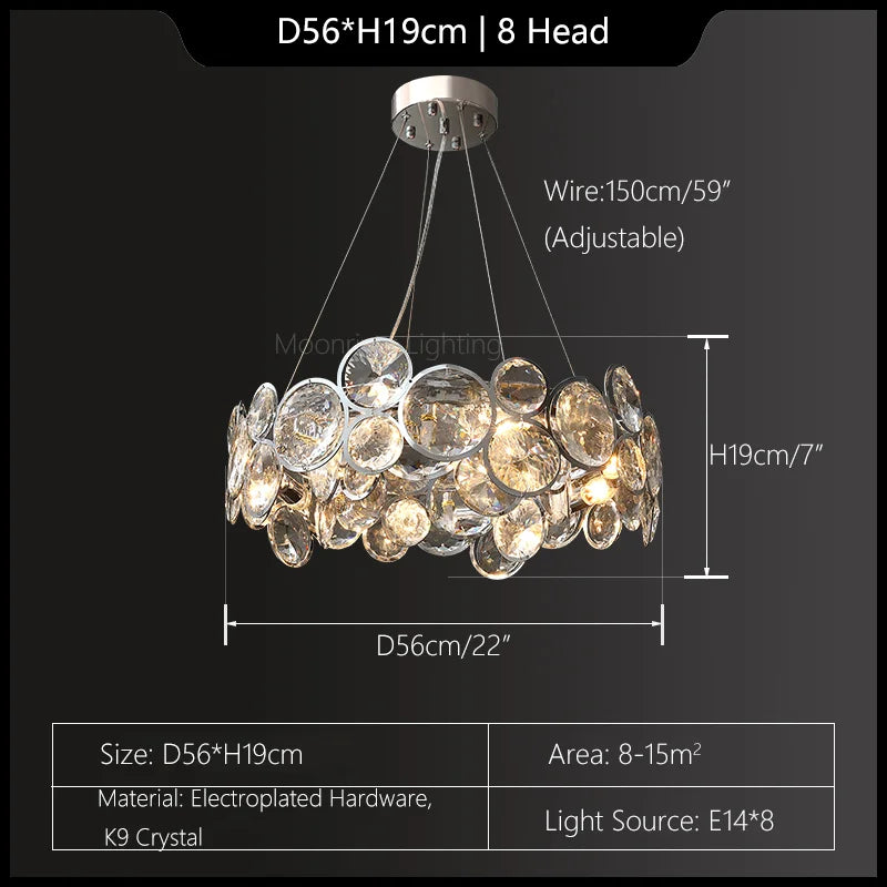 lustre en cristal k9 moderne pour décoration intérieure élégante