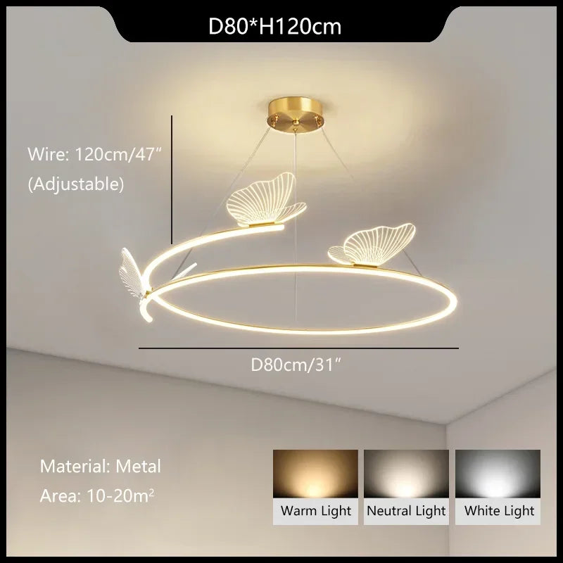 lustre papillon moderne design créatif pour décoration intérieure