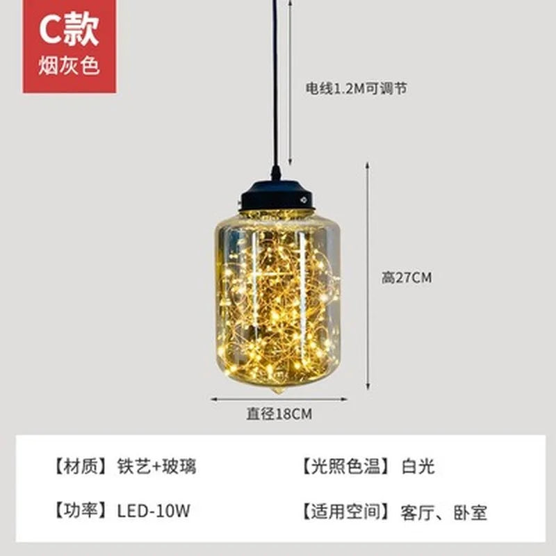 lustre nordique en étoile design en verre pour décoration intérieure