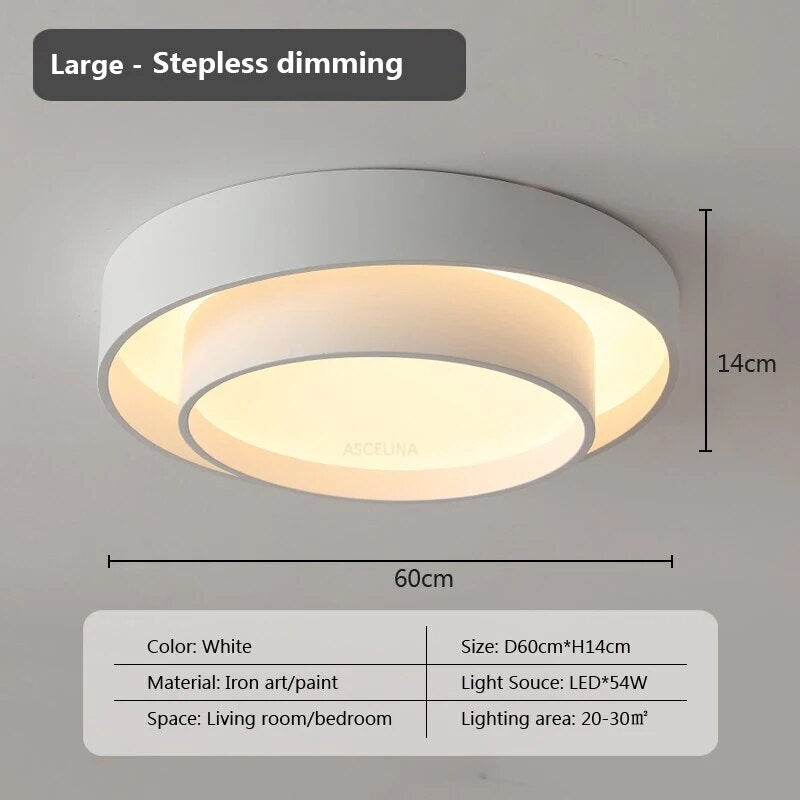 Plafonnier moderne led minimaliste blanc double rond