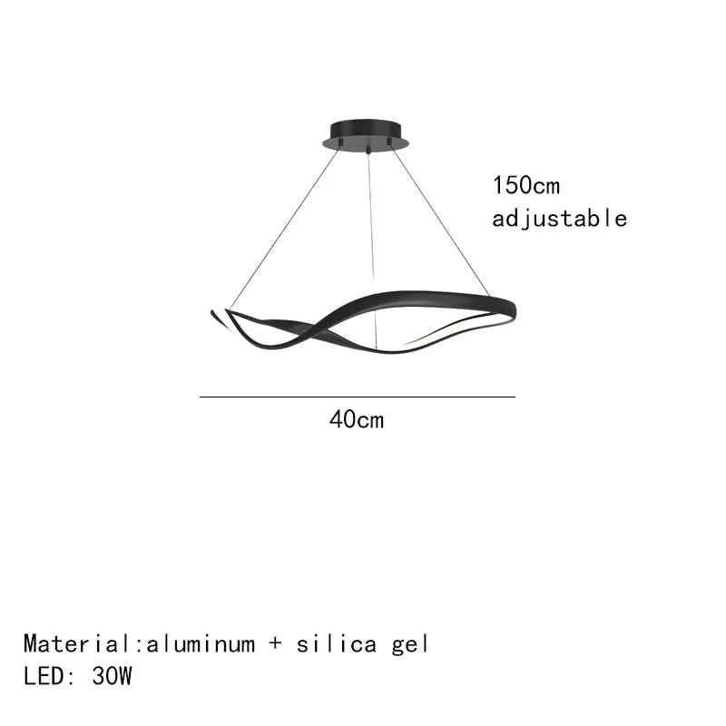 lustre moderne simple anneau irrégulier cordon réglable décoratif