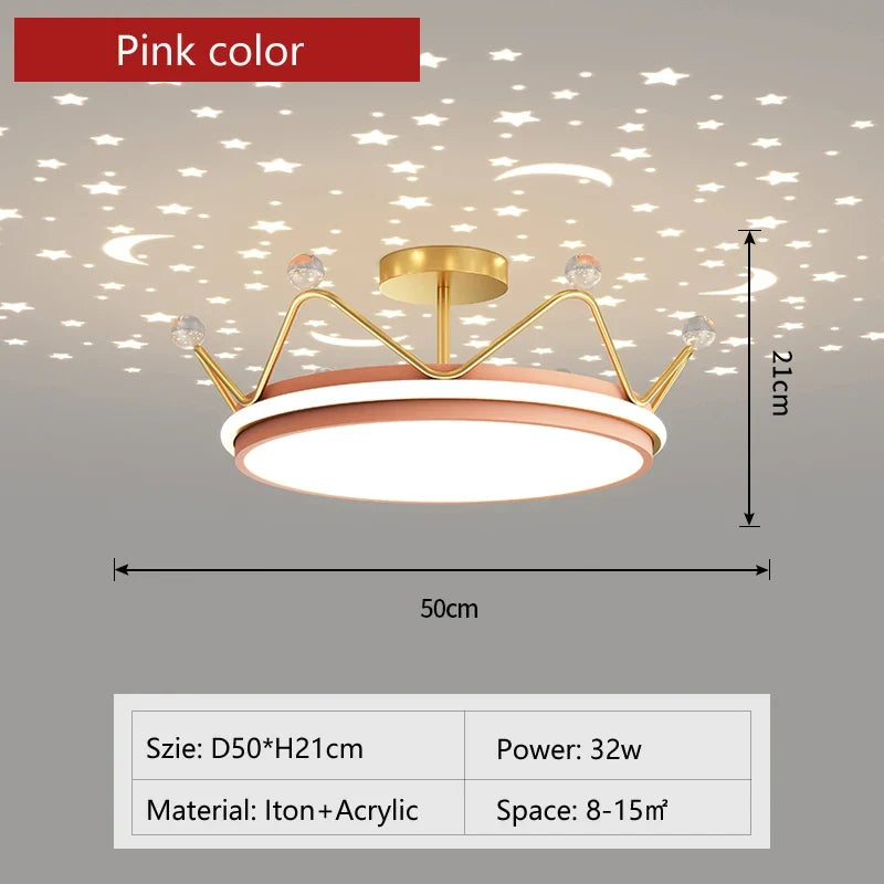 plafonnier led moderne couronne créative pour chambre d'enfant
