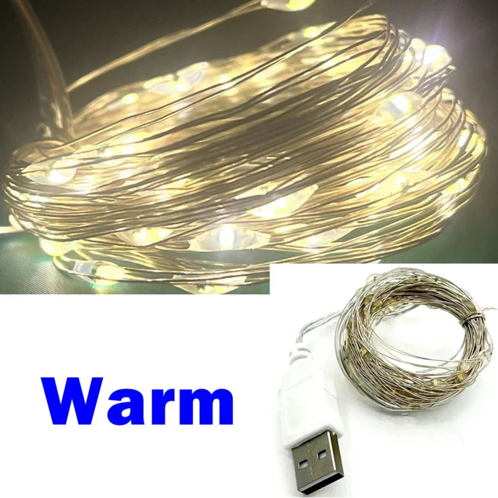 guirlande lumineuse led usb étanche pour décoration festive