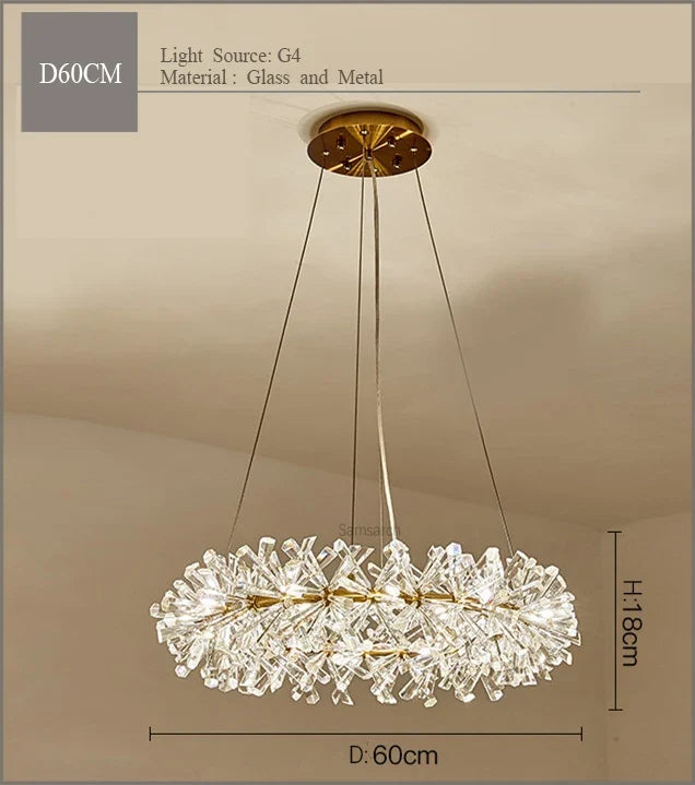lustre en cristal moderne pour un éclairage intérieur élégant