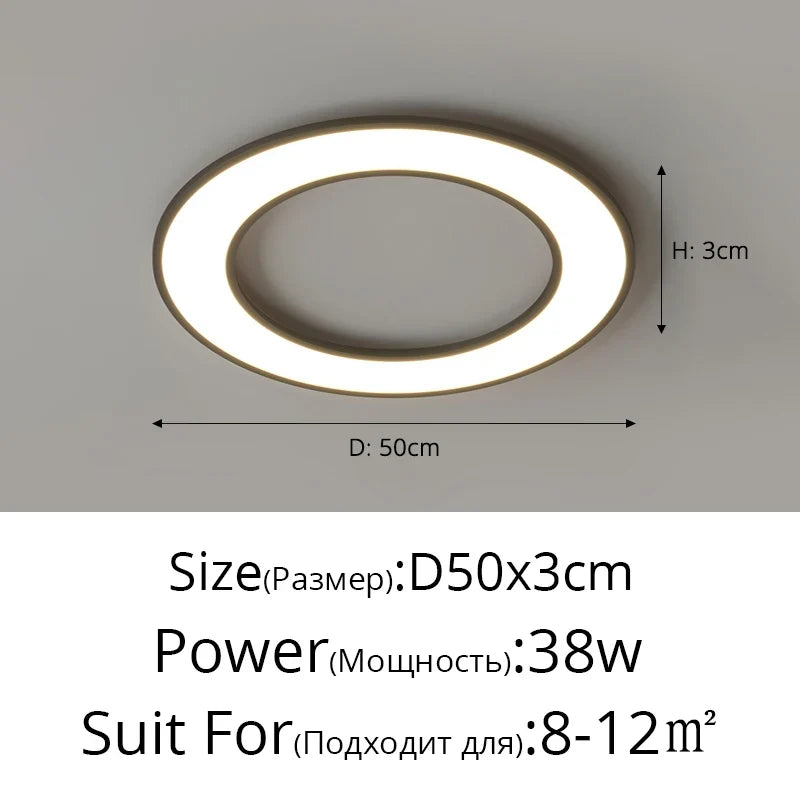 plafonnier ultra-mince moderne à leds pour éclairage intérieur décoratif