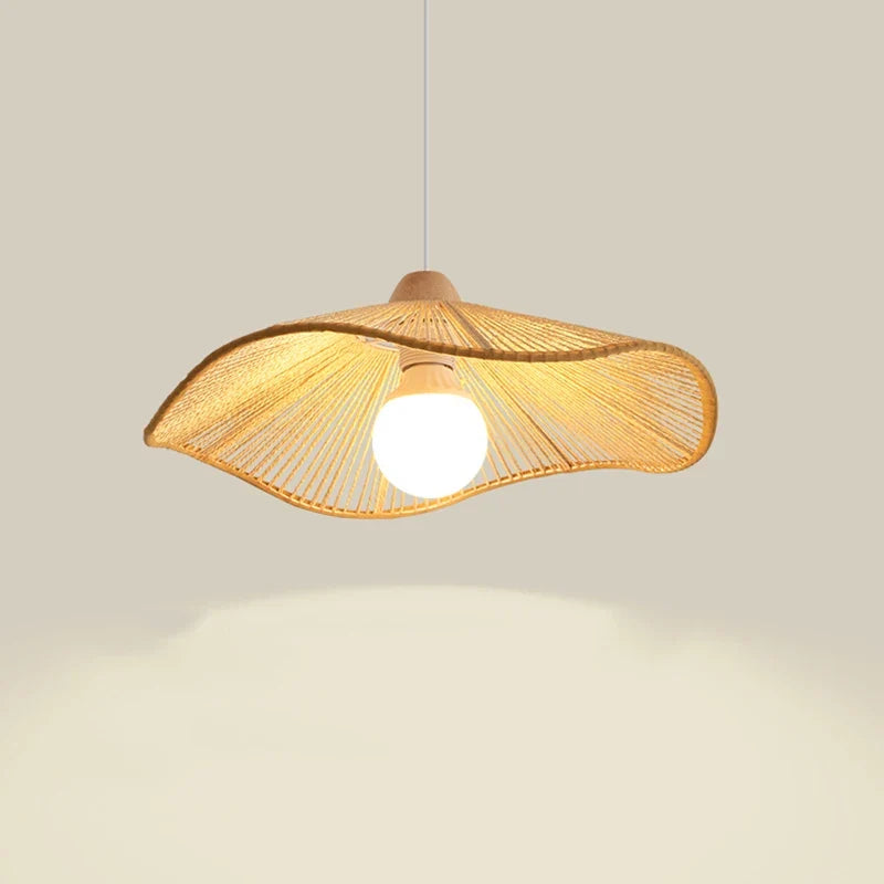 lustre suspendu wabi-sabi en corde de chanvre