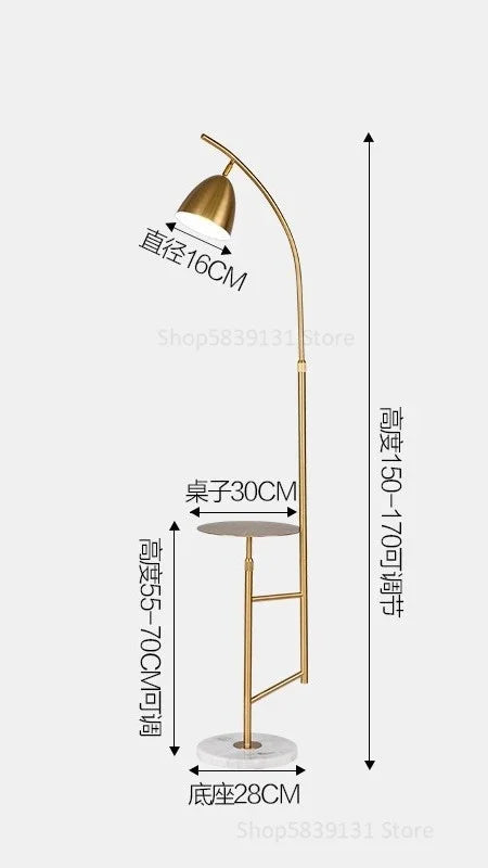 lampe sur pied nordique design en fer et marbre
