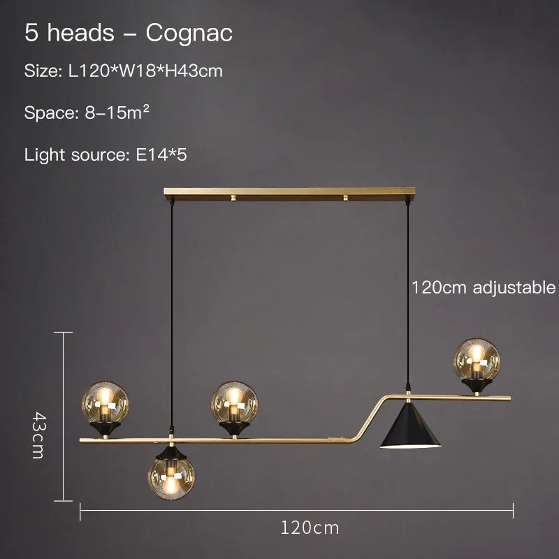 Kithchen Island Chandelier Nordic Pendant Lamp Glass Suspension Luminaire Ceiling Hanging Lamps