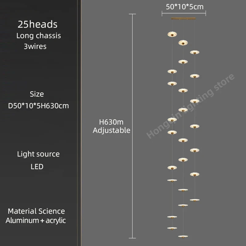 lustre moderne à led pour éclairage intérieur élégant