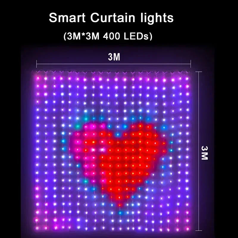 guirlande lumineuse intelligente 400 led bluetooth musique décorative