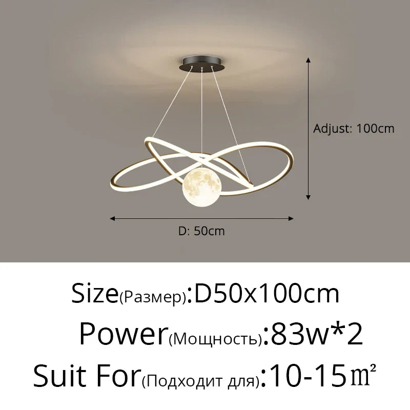 Lustre led arrondi pour décoration intérieure