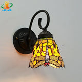 applique murale style tiffany libellule rétro en verre