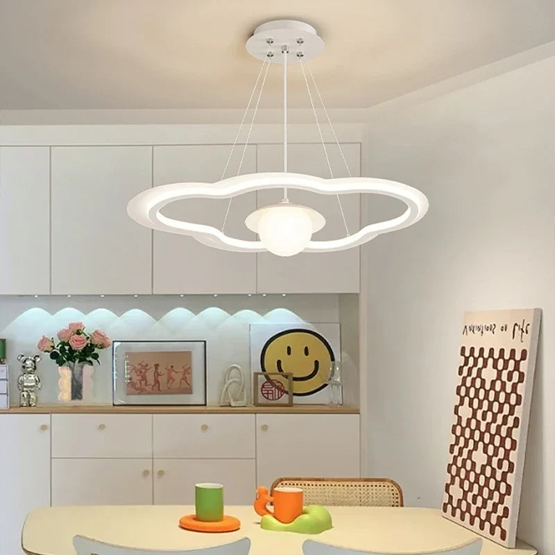 lustre led avec abat-jour nuage pour décoration intérieure
