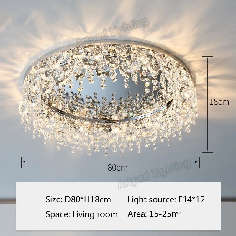 plafonnier moderne en métal design cristal décoratif pour intérieur