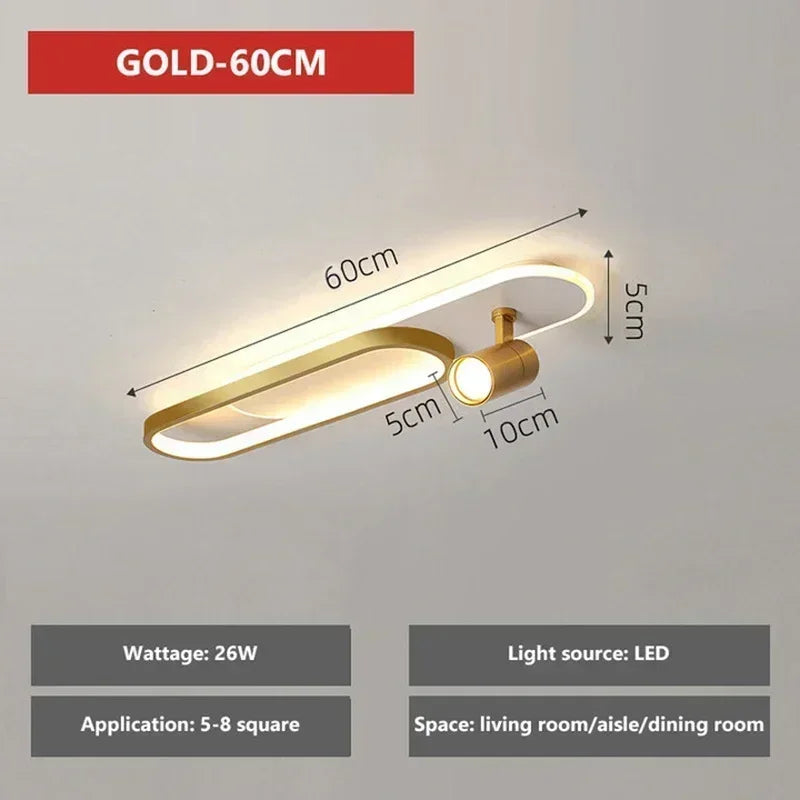 plafonnier moderne à leds avec projecteur pour décoration maison