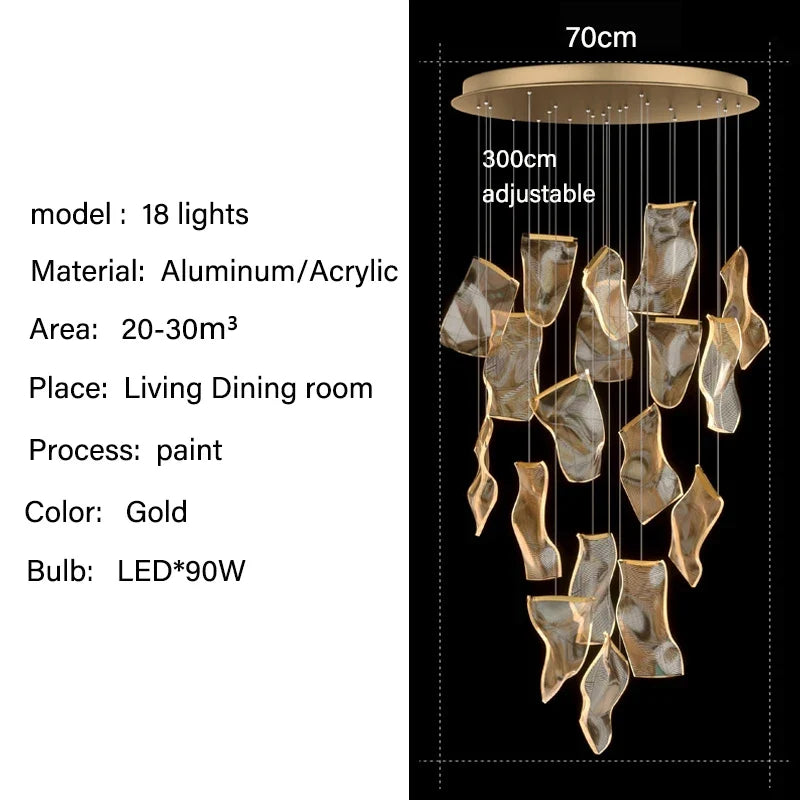 Nordic Modern Luxury Attic Chandelier Living Room Dining Room Dining Table Chandelier Hotel Lobby Staircase Hanging Chandelier