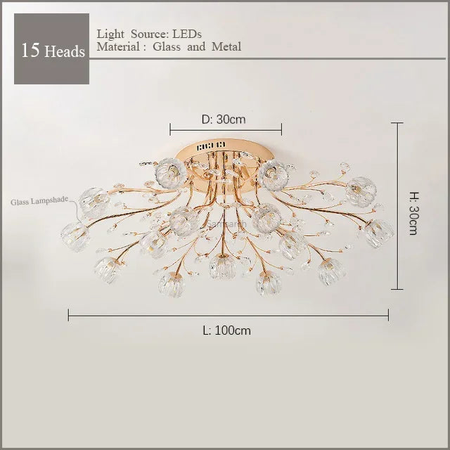 plafonnier moderne en cristal pour un éclairage luxueux