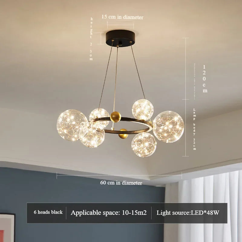 lustre nordique moderne étoilé pour un intérieur créatif
