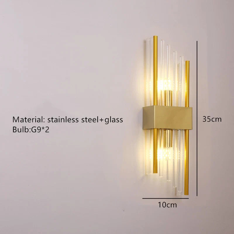 applique murale mini en verre et acier inoxydable pour divers espaces
