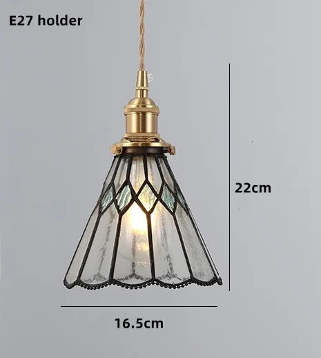 suspension nordique en verre teinté et cuivre élégant