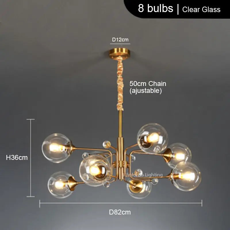 lustre led moderne 10 globes