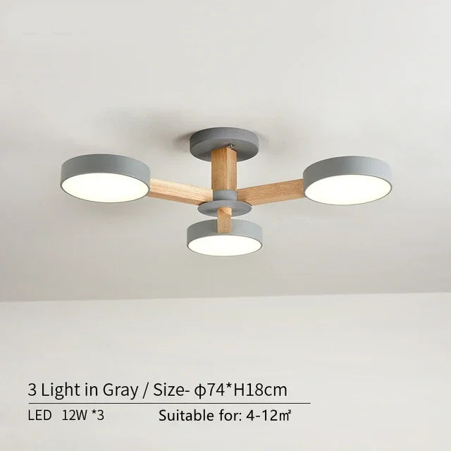 Modern Wooden Ceiling Light For Living Room 3/6/8 Lights Indoor Led Lights Luminaire Suspension Decoration Bedroom Hanglamp