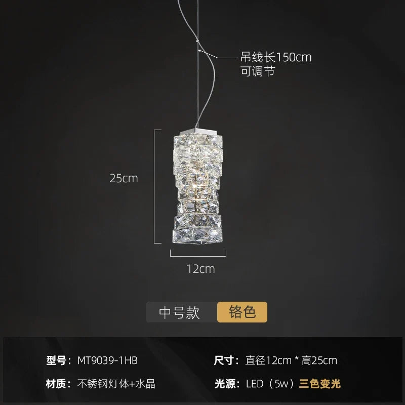 suspension en cristal décoratif de luxe pour intérieur