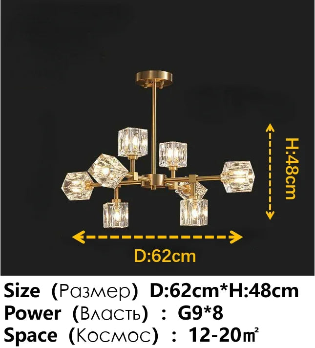 Modern Ceiling Crystal Chandelier Table, Restaurant, Kitchen Bar LED Chandelier Minimalist Home Decoration Light Luxury Crystal