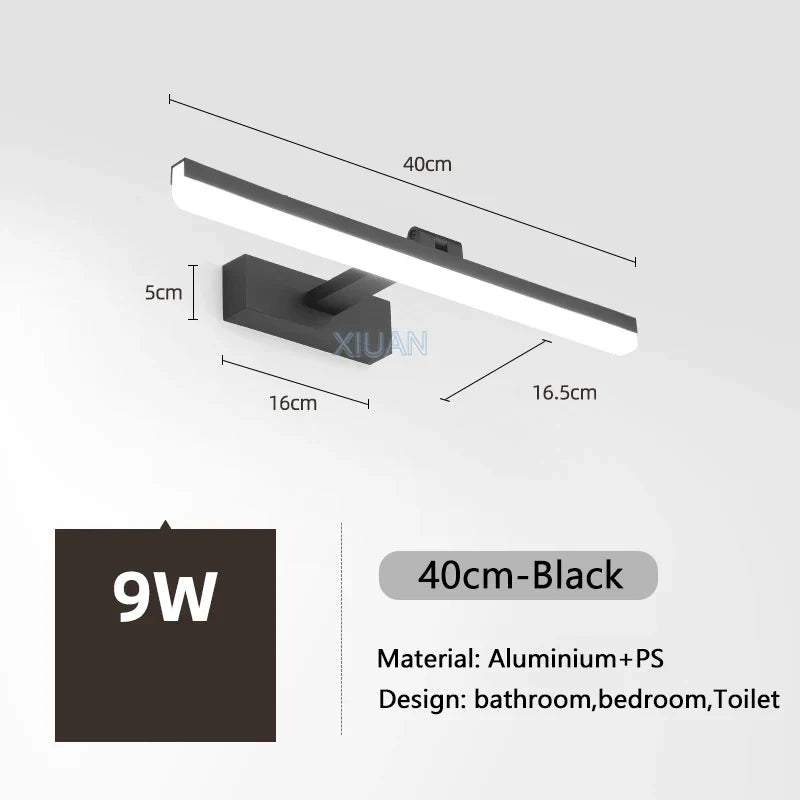 lampe led moderne pour miroir de vanité et vestiaire