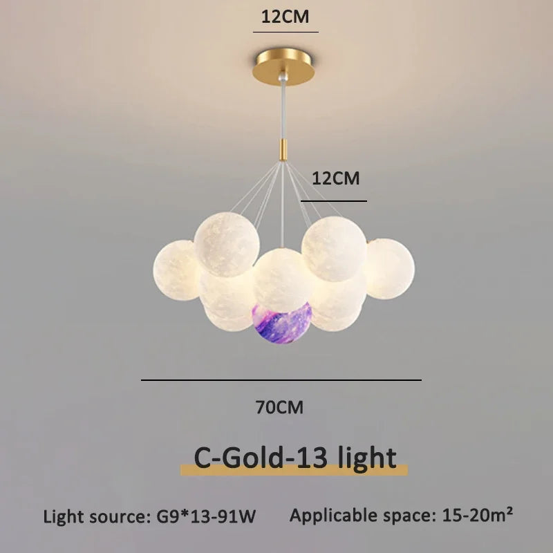 lustre moderne led boule à bulles suspension luminaire décor