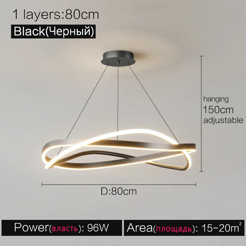 lustre anneau minimaliste créatif moderne pour maison