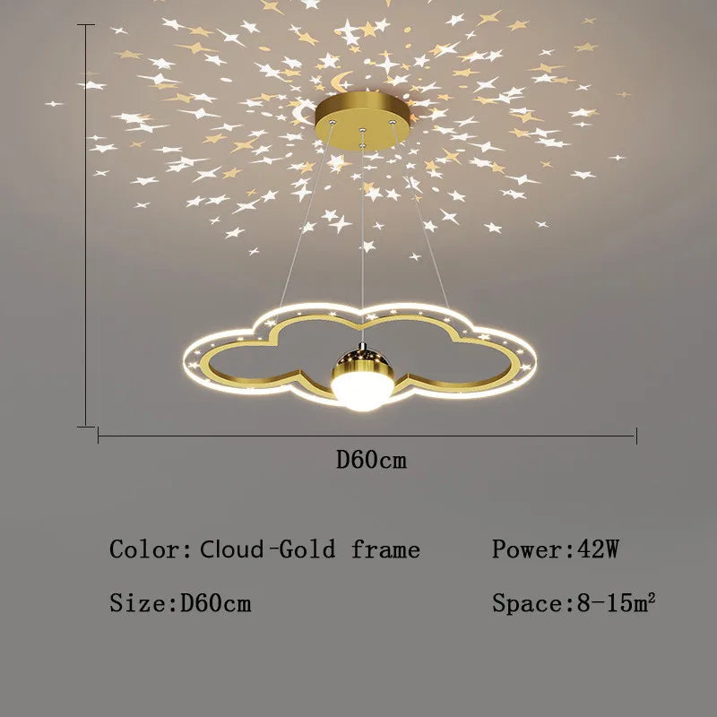 lustre étoile créatif lumineux pour chambre d'enfants