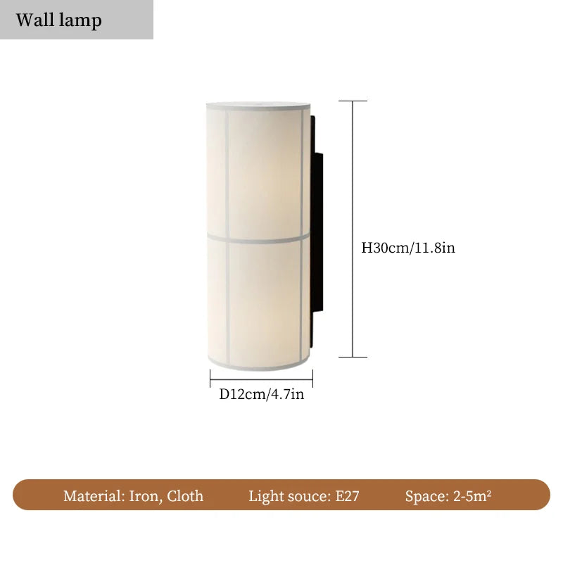 lustre à LED en tissu design wabi sabi pour décoration intérieure