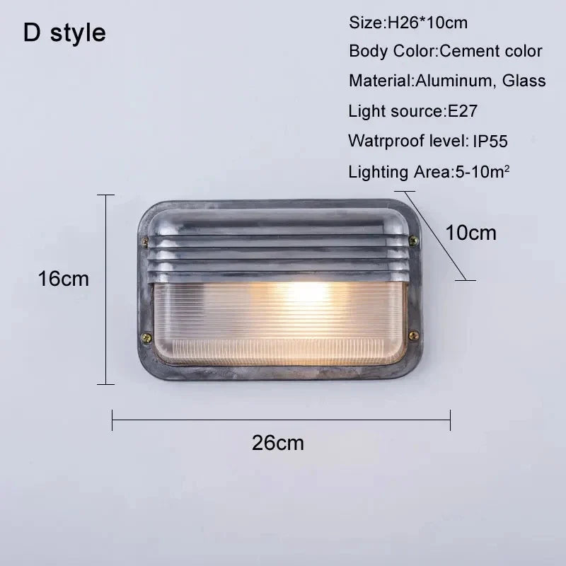 applique murale led rétro imperméable en aluminium idéale pour extérieur et intérieur