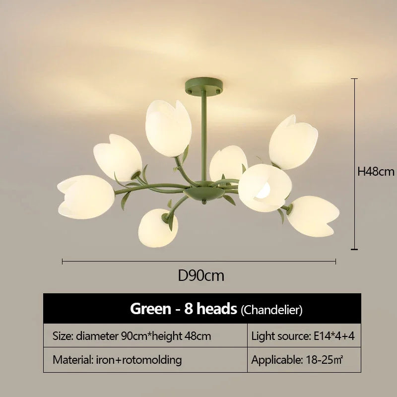 lustre orchidée à LED pour éclairage romantique et chaleureux