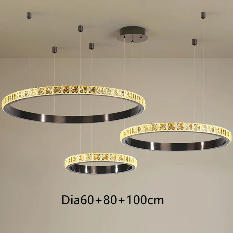 suspension led en cristal à intensité variable
