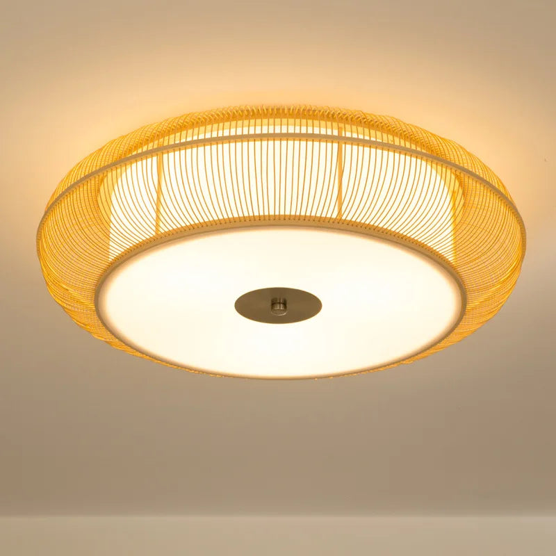 lustre en bambou fait main style moderne et élégant