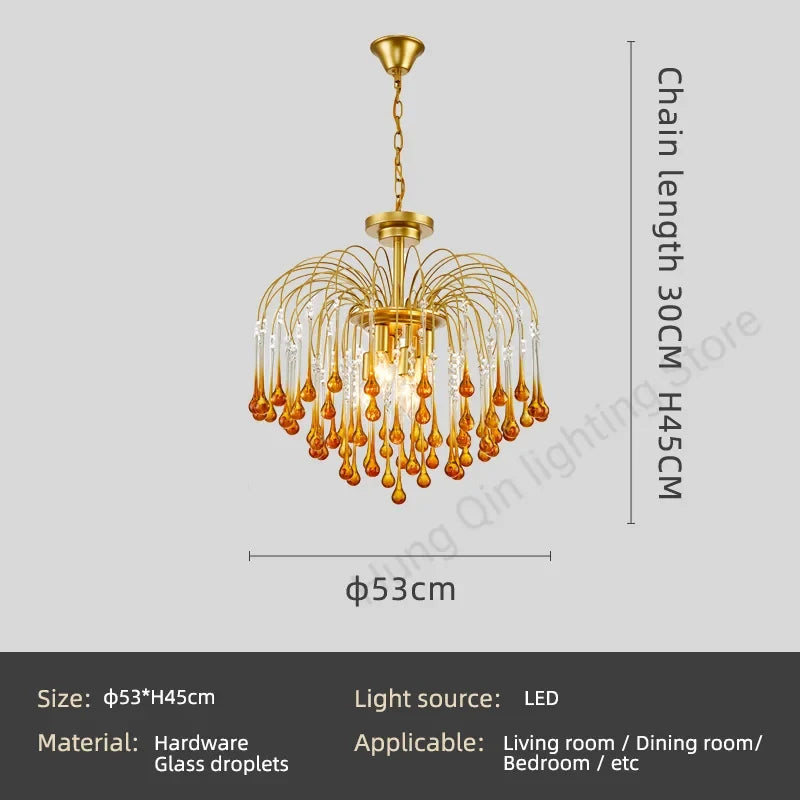 lustre suspendu rétro en verre marron élégant et moderne