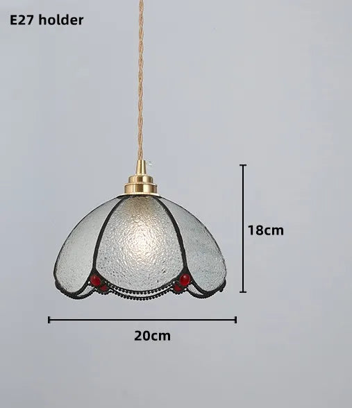suspension nordique en verre teinté et cuivre élégant