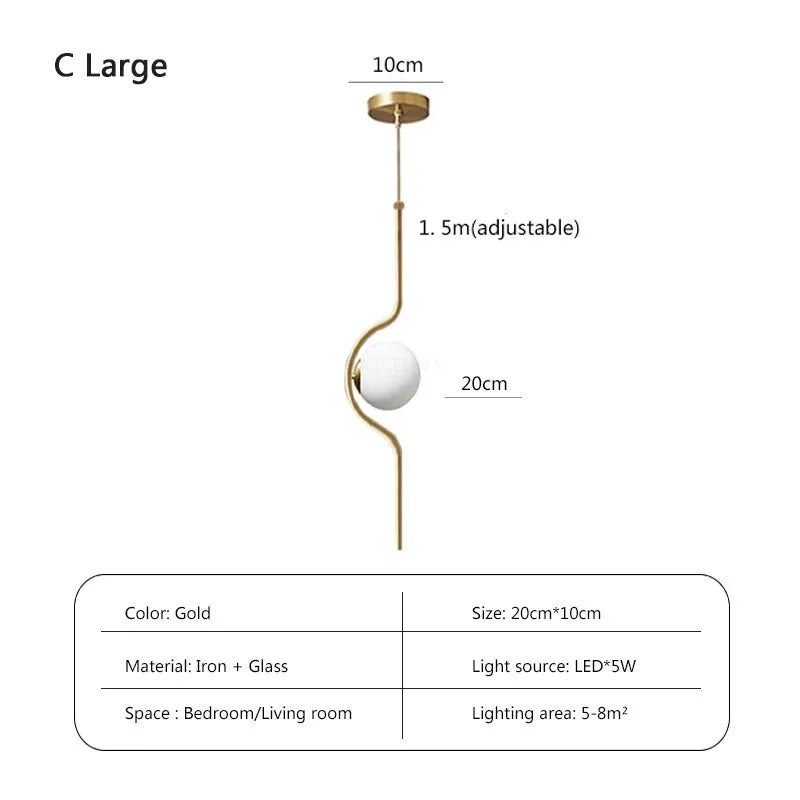 suspension LED en verre design moderne luminaire décoratif d'intérieur