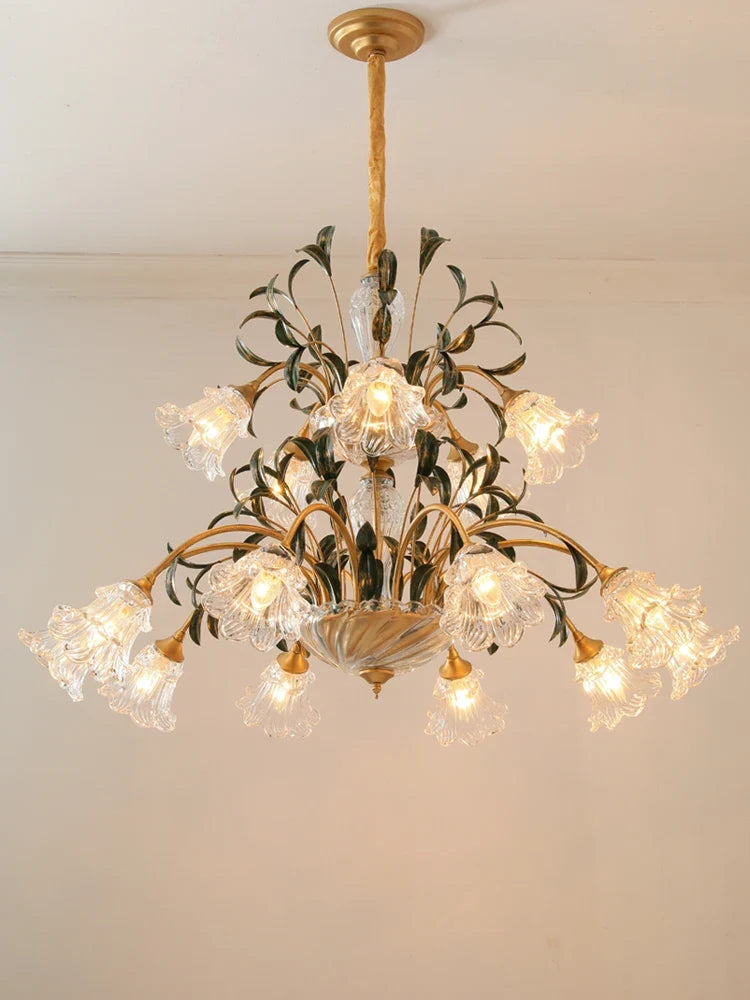 lustre vintage en verre cristal pour maison d'hôtes éclairage suspendu décoratif