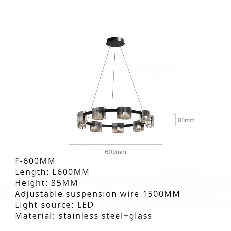 lustre sandyha moderne minimaliste abat-jour verre led suspendu