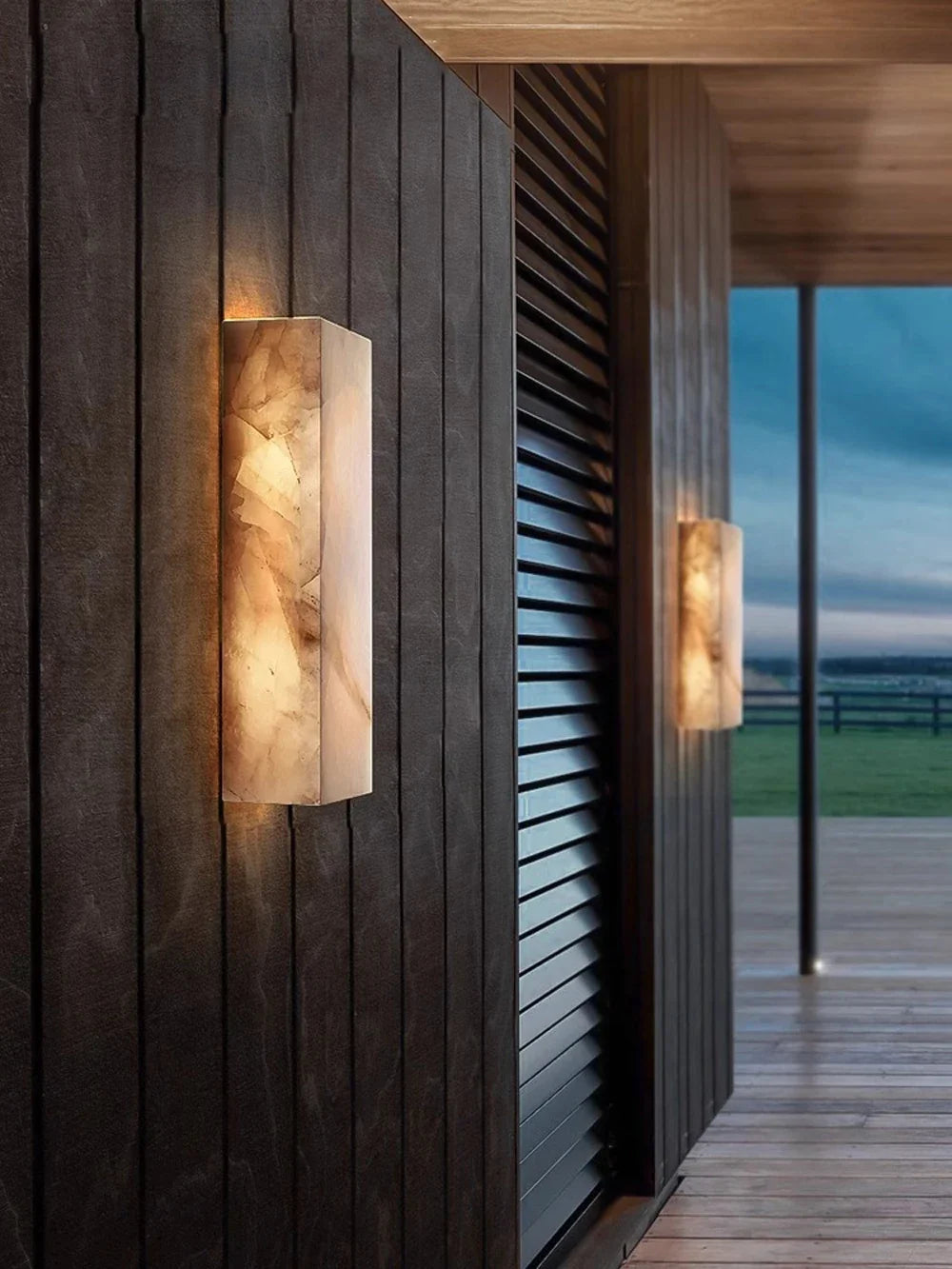 applique murale led rétro en marbre étanche pour extérieur