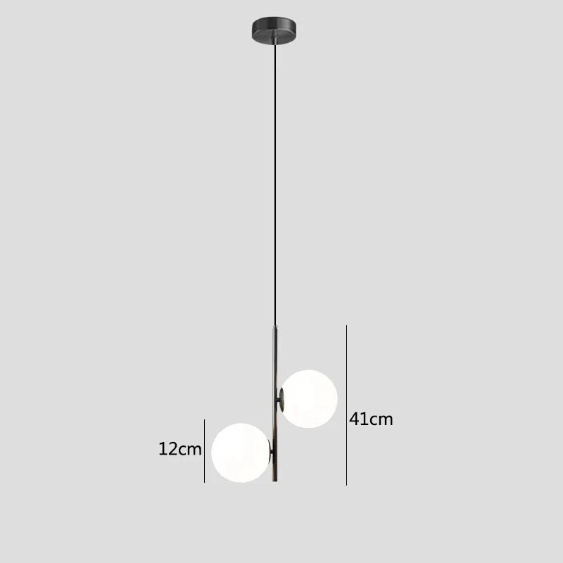 suspension moderne en verre et laiton noir design lumineux
