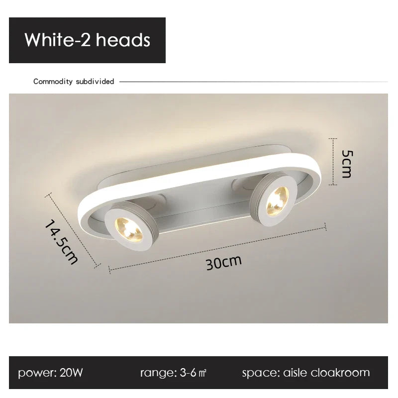 Plafonnier LED noir moderne projecteur